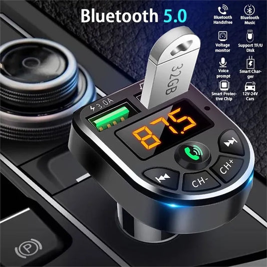 Bluetooth 5.0 FM Transmitter Car Kit MP3 Modulator Player Wireless Handsfree Audio Receiver Dual USB Fast Charger 3.1A 2024 - $7.99