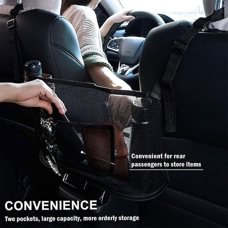 Car Net Pocket Handbag Holder. Durable Car Seat Storage and Handbag Holding Net. Thickened Polyester Fiber Hanging Storage Bag Between Car Seats for C