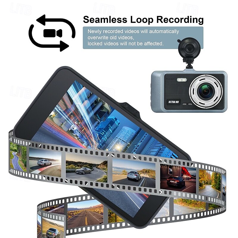 X9 1440P New Design / HD / with Rear Camera Car DVR 170 Degree Wide Angle 4 inch IPS Dash Cam with WIFI / Night Vision / G-Sensor 4 infrared LEDs Car