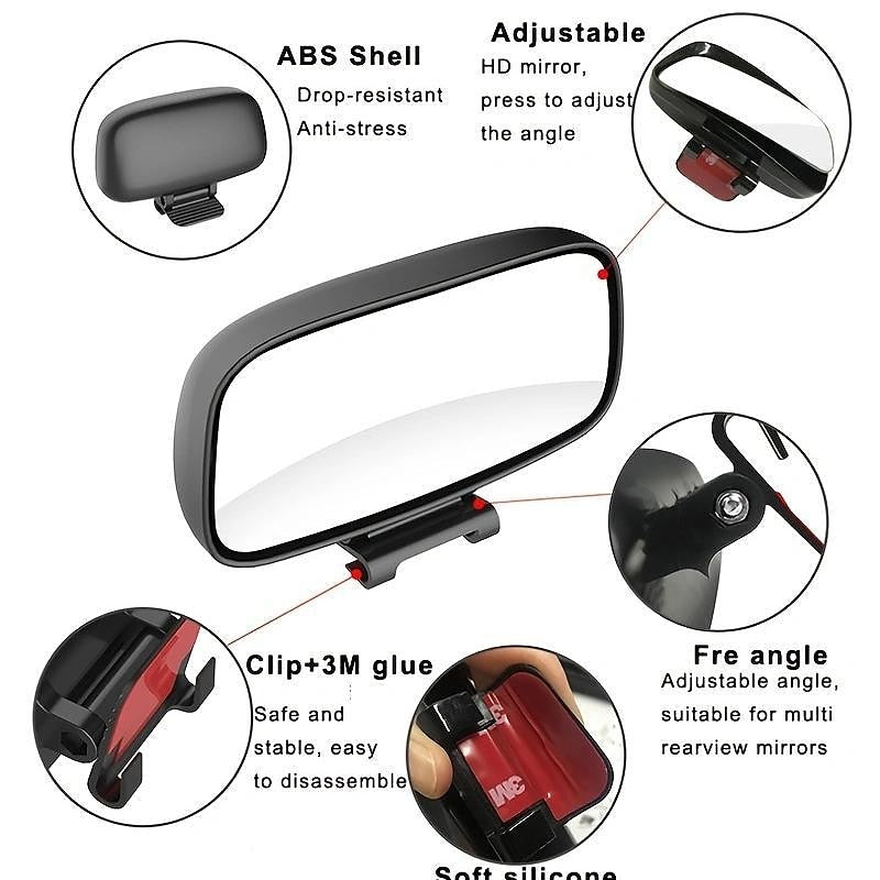 Car Auxiliary Rearview Mirror Curved Surface Large Field Of View Wide-Angle Blind Spot Mirror Reversing Mirror 2024 - $8.99