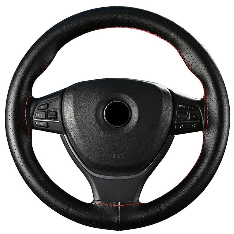 1 PCS Leather Car Steering Wheel Cover Breathable Universal Fit For 15~151/2 2024 - $12.99
