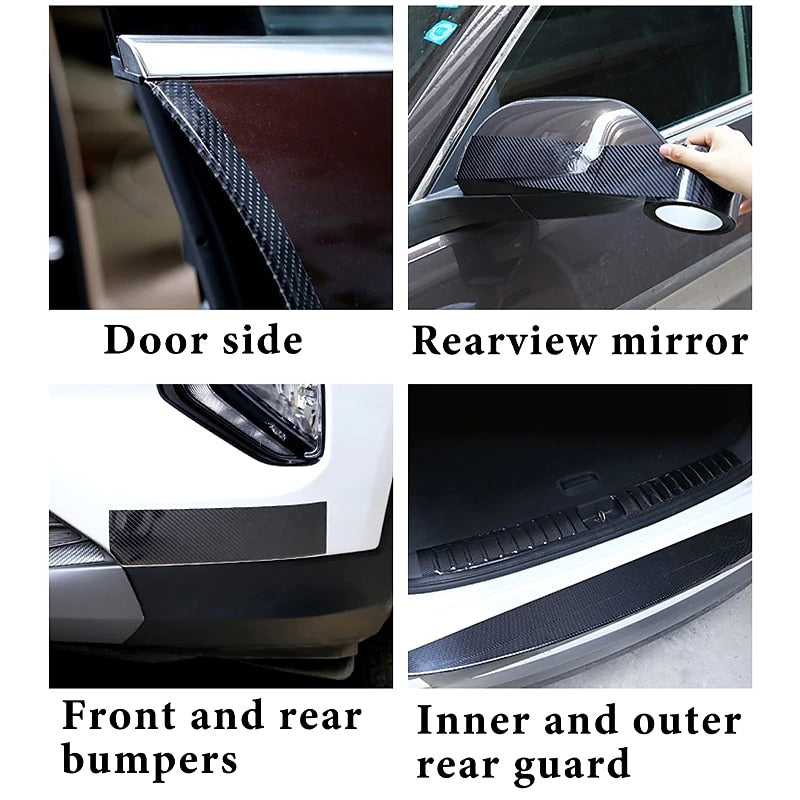 8PCS Car Stickers Universal Sill Scuff Anti Scratch Carbon Fiber Auto Door Sticker Decals Car Accessories 2024 - GBP £6