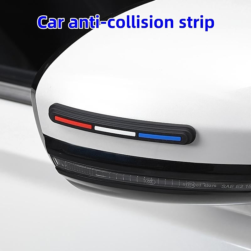 4pcs Car Door Anti-collision Strips. Silicone Door Side Rear-view Mirror Anti-scratch Protection Strip Car Shock Absorbers Car Decoration Accessories