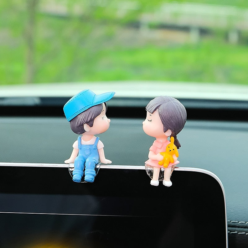 StarFire Car Decoration Cute Cartoon Couples Action Figure Figurines Balloon Ornament Auto Interior Dashboard Accessories Car Accessories For Girls Gi