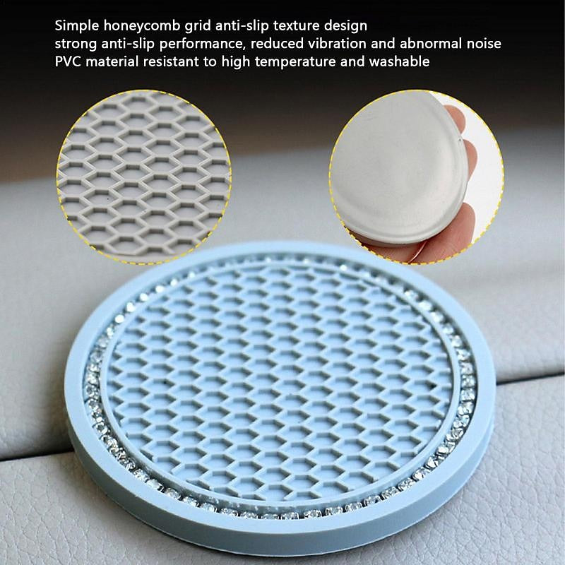 4pcs  Car Coasters PVC Texture Soft Glue Portable Anti-slip Cup Holder Mat Anti-deform Comfortable Touch Car Interior Accessories 2024 - $6.99