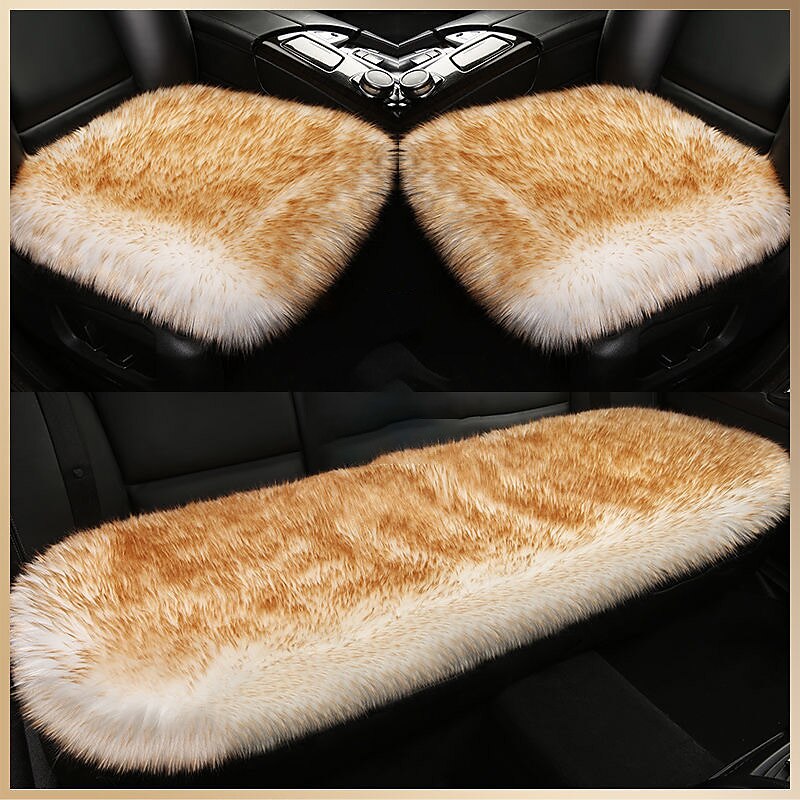 New Fur Car Seat Covers Fiber Faux Auto Seats Cushion Long Plush Winter Warm Seats Mats Universal 12 Colors 2024 - $31.99