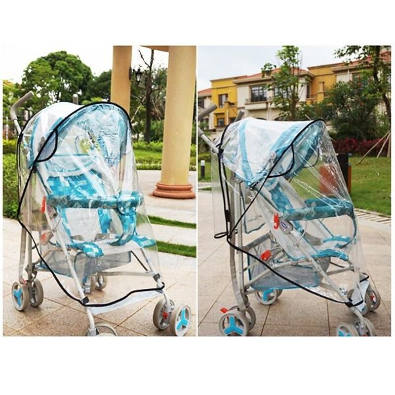 Universal Baby Stroller Rain Cover Pram Raincover Pushchair EVA Transparent and Waterproof for Buggy Baby Stroller Baby Carriage Travel Outdoor 2024 -