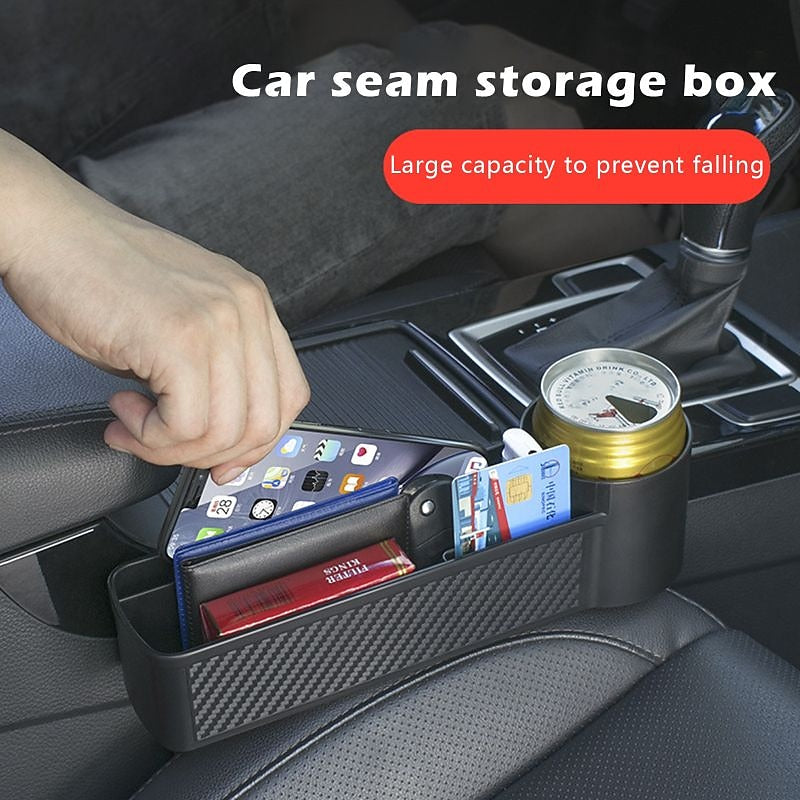 Car Storage Tools Black Auto Car Seat Gap Catcher Filler Storage Box Pocket Organizer Holder SUV Pocket Stowing Tidying Drink 2024 - $9.99
