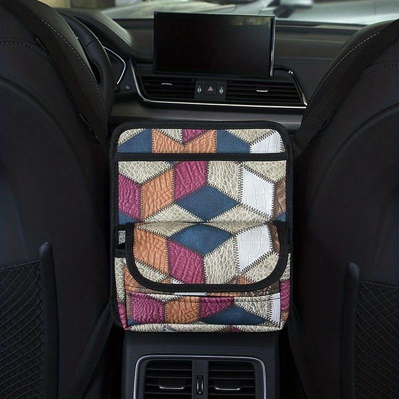 Car Seat Middle Organiser PU Leather Auto Between Seat Storage with Pockets Front Seat Handbag Holder Pet Net Barrier Organizer 2024 - RON 110.63