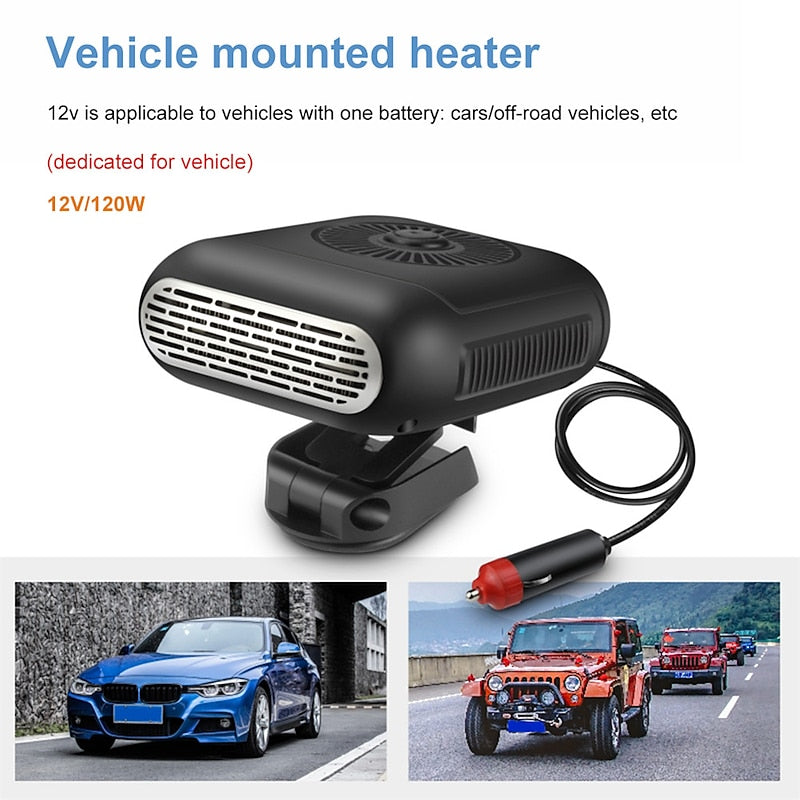 12V/24V Car Electric Heater Angle Windshield Defogging Defrosting Heater Adjustable Electric Car Heater Fan Automatic Car Hot Air Blowers 2024 - GBP £