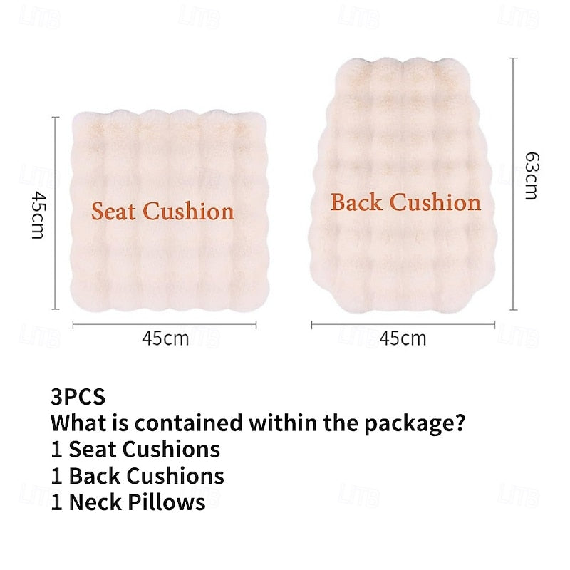 Thickened Plush Car Seat Cushion Set Winter Universal Warm Faux Rabbit Fur Car Seat Cushions Set Soft Fluffy Non-Slip Front Seat Covers 1 Set 2024 - $