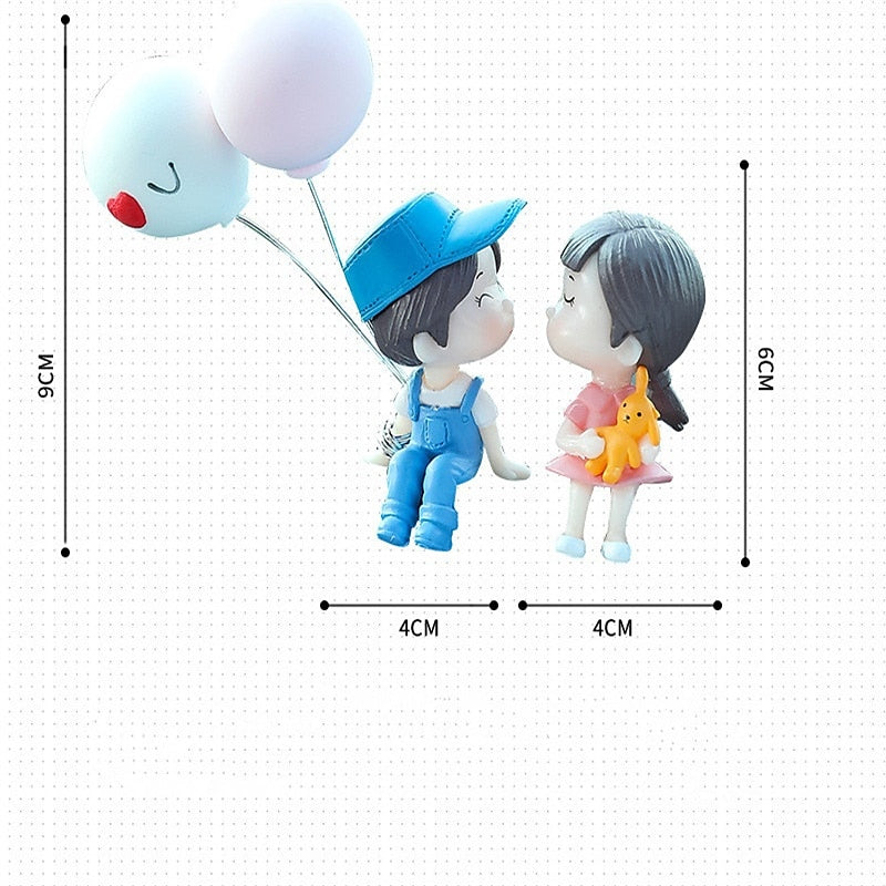 StarFire Car Decoration Cute Cartoon Couples Action Figure Figurines Balloon Ornament Auto Interior Dashboard Accessories Car Accessories For Girls Gi