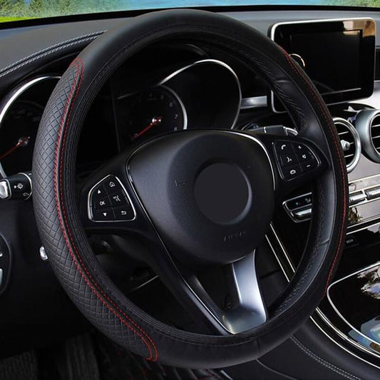 3 Pcs Car Universal Steering Wheel Cover Anti-Slip  Embossing Leather Auto Steering Wheel Cover 2024 - GBP £7
