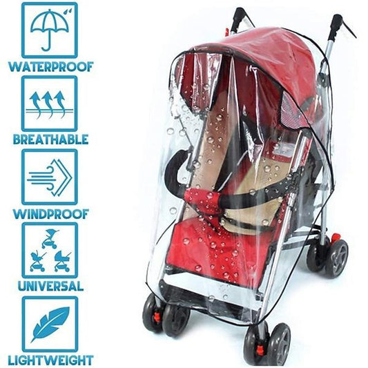 Universal Baby Stroller Rain Cover Pram Raincover Pushchair EVA Transparent and Waterproof for Buggy Baby Stroller Baby Carriage Travel Outdoor 2024 -