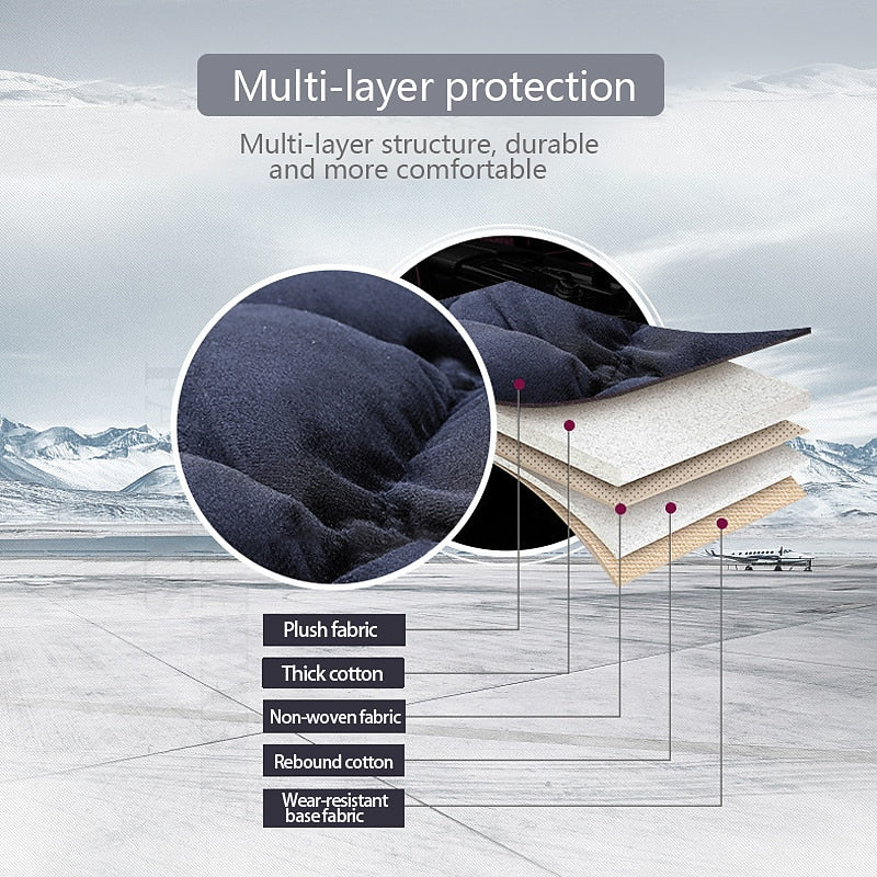 1 PCS Car Seat Covers Luxury Car Protectors Universal Anti-Slip Driver Seat Cover  Plush with Backrest Strip-type Easy Install Universal Fit Interior