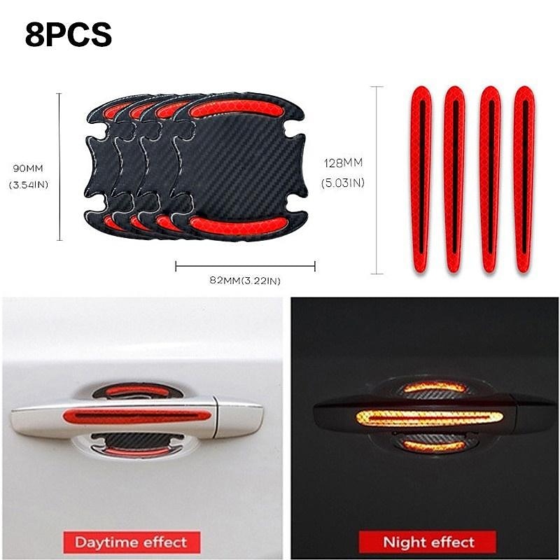 StarFire 4pcs/8pcs Universal Door Handle Sticker 3D Carbon Fiber Car Door Handle Paint Scratch Protector Sticker Stonego Auto Door Handle Scratch Cove