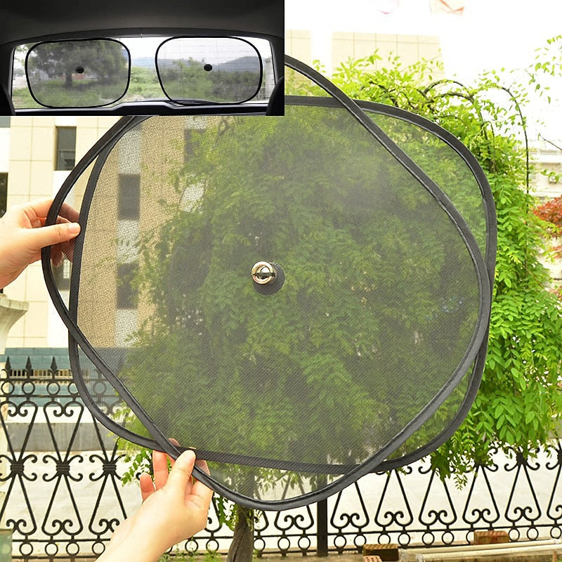 2pcs Car Suction Cup Heat Insulation Side Blocking Sunshade Curtain Sun Visor Interior Front Windshield Car Window Sticker Sun Net Cloth Gear Cover 20