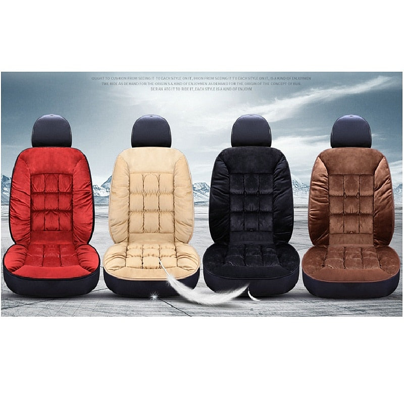 1 PCS Car Seat Covers Luxury Car Protectors Universal Anti-Slip Driver Seat Cover  Plush with Backrest Strip-type Easy Install Universal Fit Interior