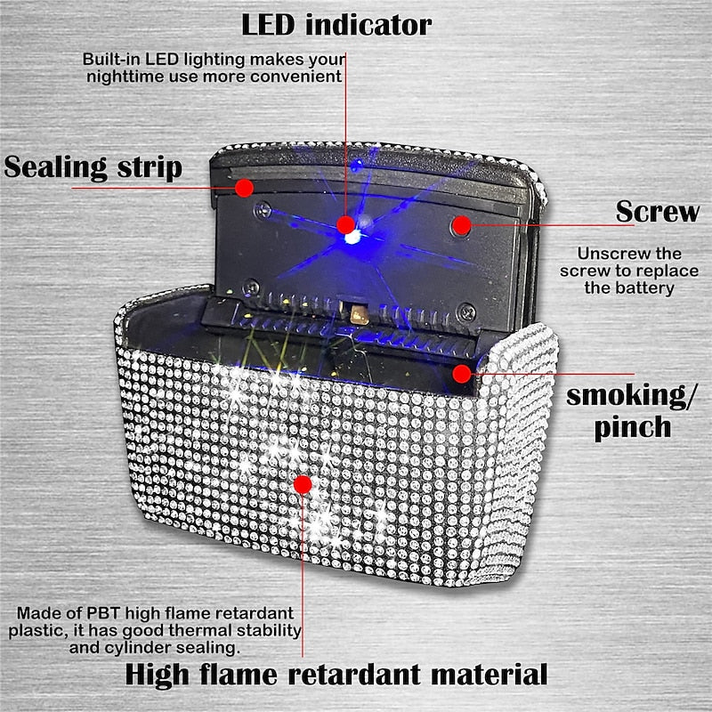7 Colors Bling Bling Car Air Vent Mounting Cigarette Ashtray Holder Cup with Blue Light 2024 - $14.99