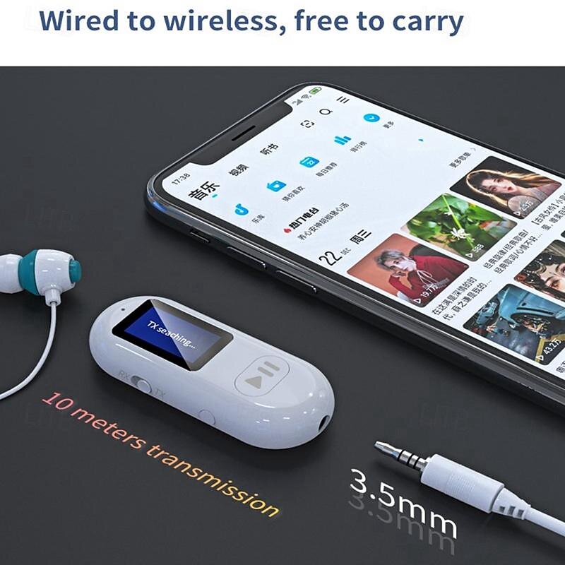 Car Bluetooth 5.0 Receiver for Car Noise Cancelling Bluetooth AUX Adapter Bluetooth Music Receiver for Home Stereo/Wired Headphones/Handsfree Calling