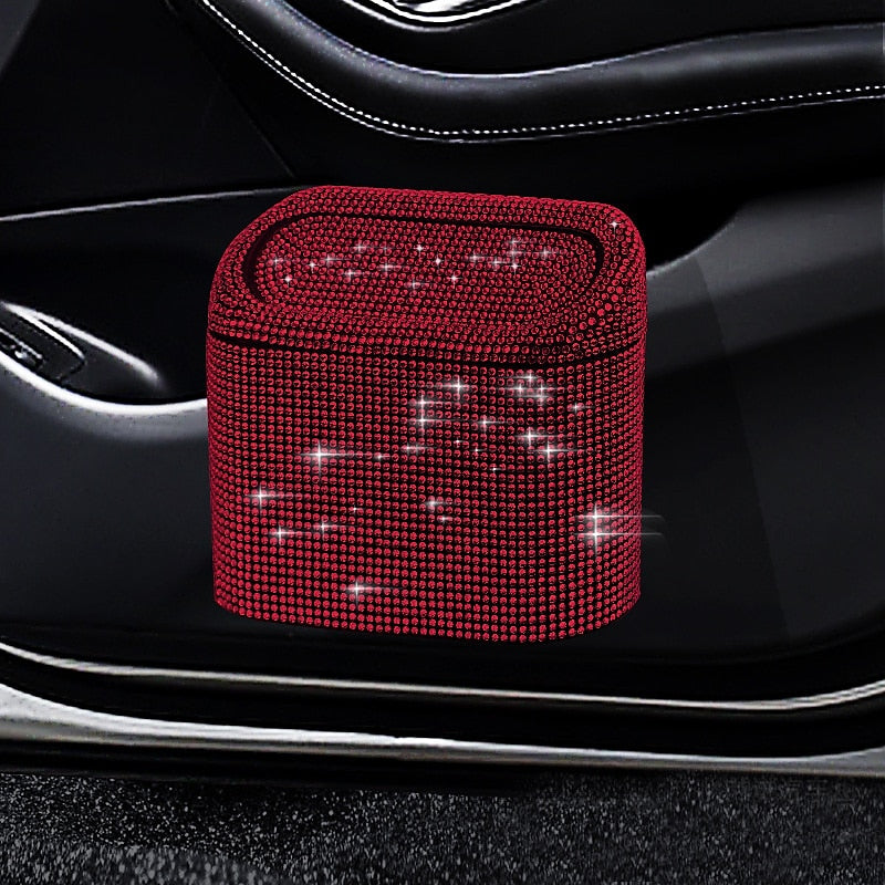 StarFire Glitter Trash Can For Car Storage Box Garbage Grabber Bling Rhinestone Door Trash Bin Auto Supplies Car Interior Accessories 2024 - $18.99