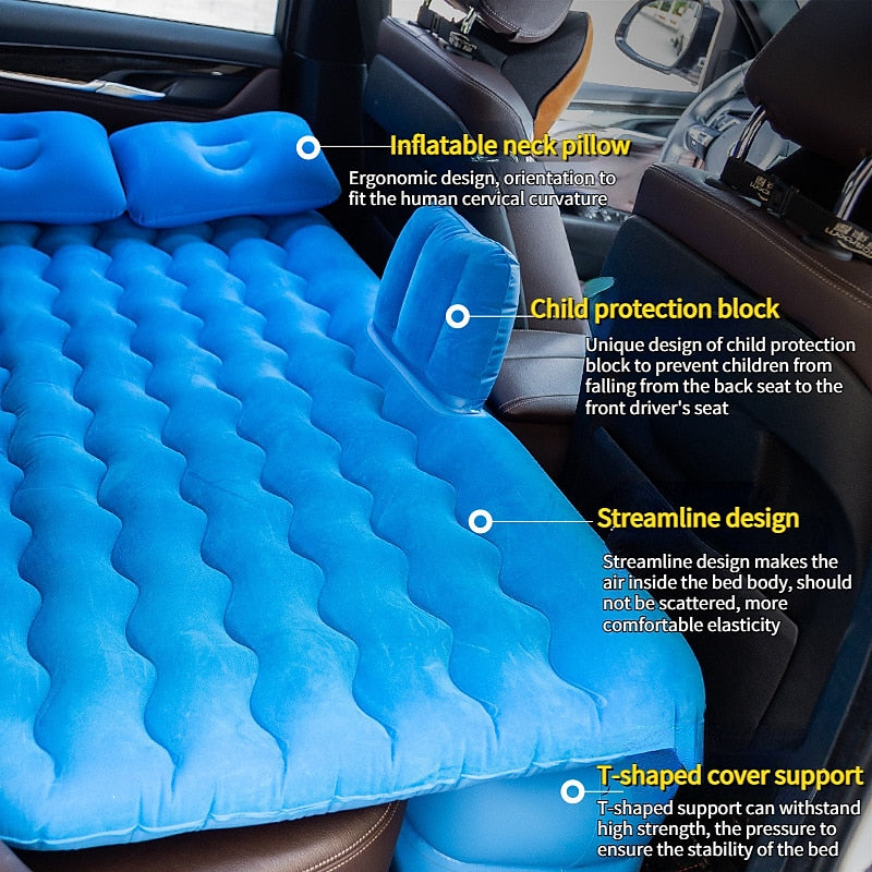 Car Air Inflatable Travel Mattress Bed Universal for Back Seat Multi Functional Sofa Pillow Outdoor Camping Mat Cushion In Stock 2024 - GBP £42