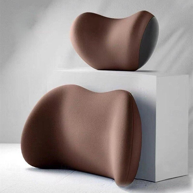 Car Neck Back Cushion Lumbar Support Pillow Car Seat Softness Memory Foam Comfortable Ergonomic Design for Neck and Back Rest Pillow Black Pink Blue C