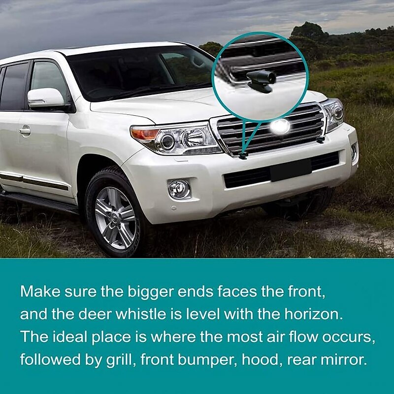 2Pcs Deer Whistles. Save Deer Whistle. Anti-Collision Deer Warning Whistles Devices Animal Alert Whistle For Cars. Motorcycles (Black. Plain Style) 20