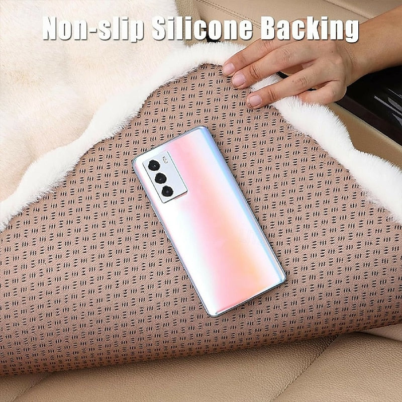 Thickened Plush Car Seat Cushion Set Winter Universal Warm Faux Rabbit Fur Car Seat Cushions Set Soft Fluffy Non-Slip Front Seat Covers 1 Set 2024 - $