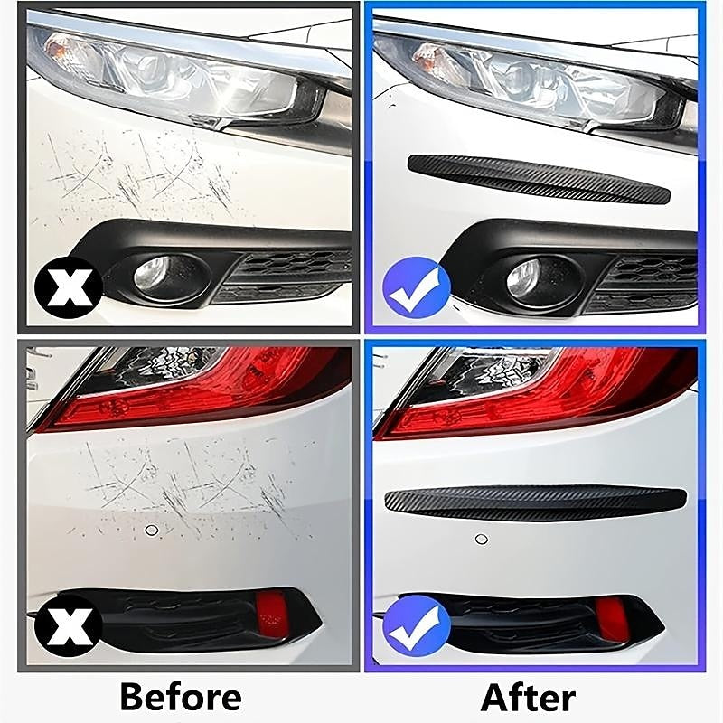 StarFire 2PCS Universal Anti-Collision Protector Rubber Car Front And Rear Corner Bumper Guard Lip Anti-Scratch Strips Sticker Car Product Accessories