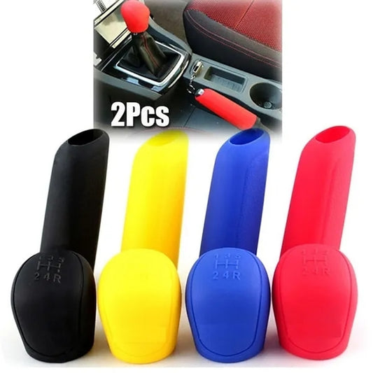 2Pcs Universal Manual Car Silicone Gear Head Shift Knob Cover Gear Shift Collars Handbrake Grip Car Hand Brake Covers Case 2024 - $6.99