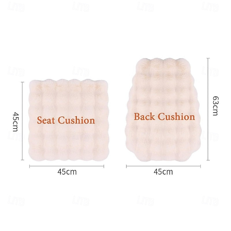 Thickened Plush Car Seat Cushion Set Winter Universal Warm Faux Rabbit Fur Car Seat Cushions Set Soft Fluffy Non-Slip Front Seat Covers 1 Set 2024 - $