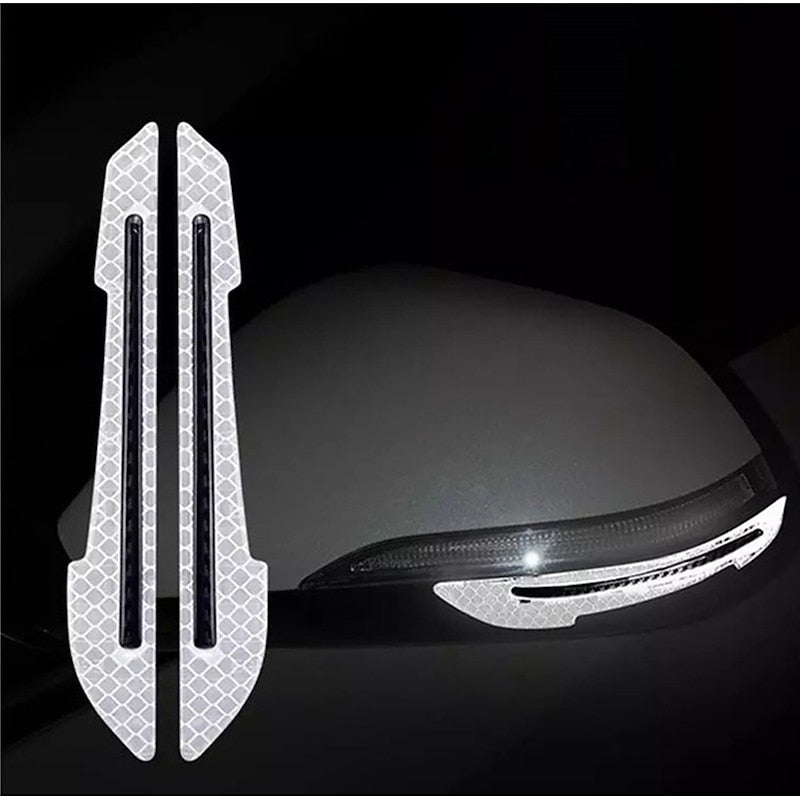 2pcs Reflective Car Stickers Rearview Mirror Reflective Protection Stickers Decals Safety Warning Anti-collision Universal Car Exterior Accessories 20