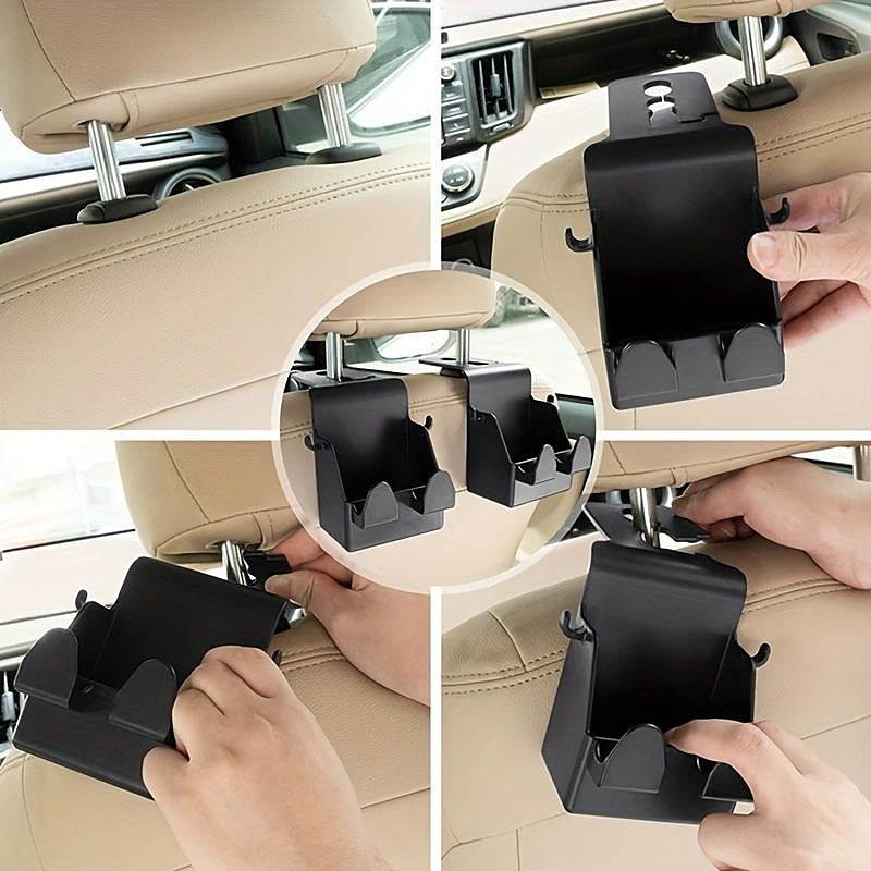 3-in-1 Car Hooks: Hang Your Phone. Headrest. and Other Stuff - All in One Holder! 2024 - $6.99