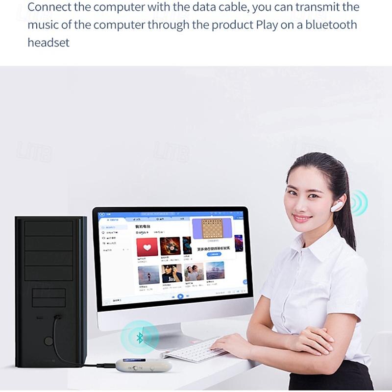 Car Bluetooth 5.0 Receiver for Car Noise Cancelling Bluetooth AUX Adapter Bluetooth Music Receiver for Home Stereo/Wired Headphones/Handsfree Calling