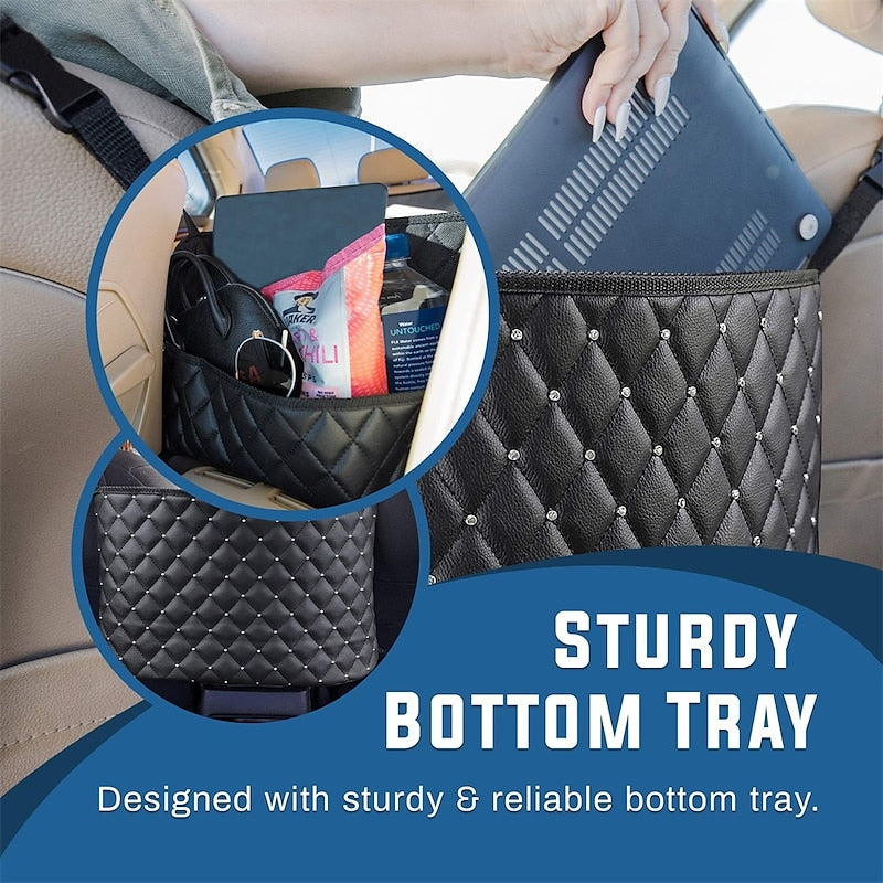 Purse Holder for Cars Car Purse Handbag Diamond-bordered Holder Between Seats  Auto Storage Accessories for Women Interior - Automotive Consoles & Org