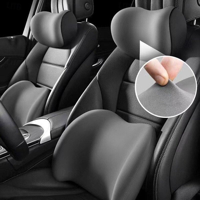 Car Neck Back Cushion Lumbar Support Pillow Car Seat Softness Memory Foam Comfortable Ergonomic Design for Neck and Back Rest Pillow Black Pink Blue C