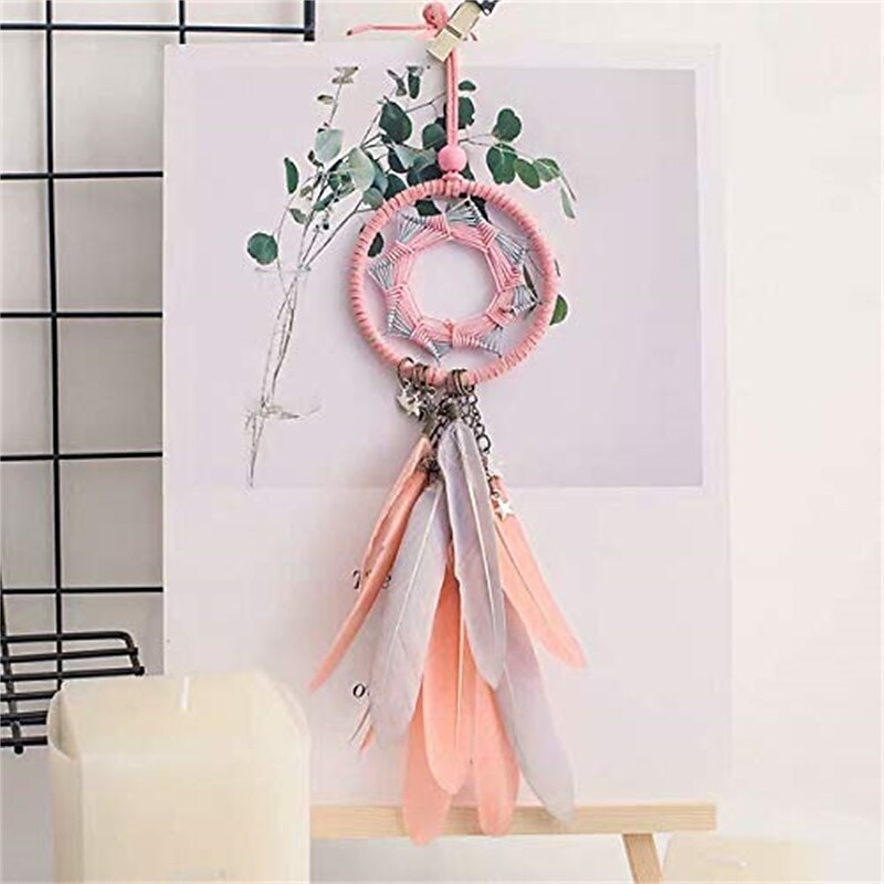 Alynsehom Dream Catcher Car Interior Rearview Mirror Hanging Decor Handmade Grids Nature Feather Small Boho Car Charms Pendant Accessories 2024 - $8.9