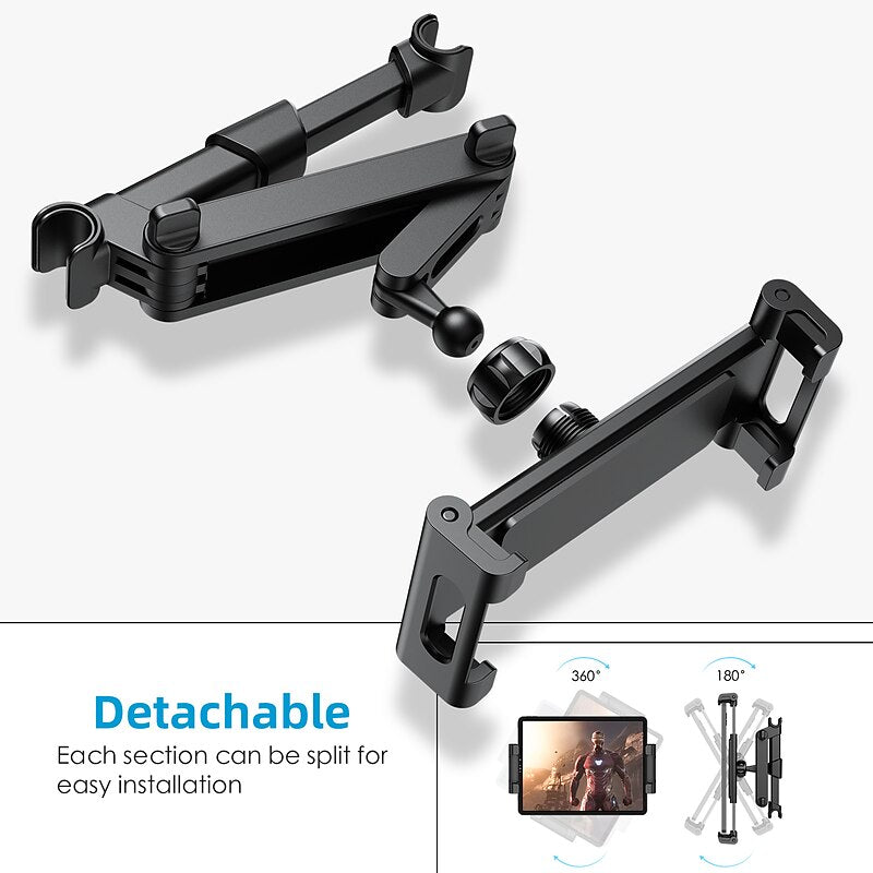 Car Headrest Mount. Angle Adjustable Headrest Tablet Mount. Universal Tablet Holder for Car Backseat. for 5 to 12.9 iPad/Tablet/Smartphone/Nintendo