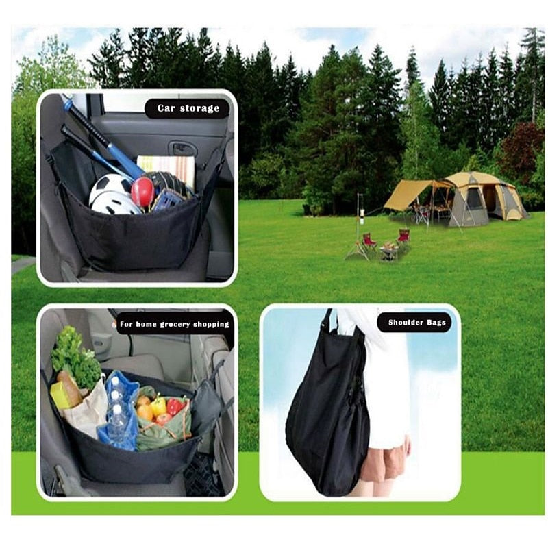 Portable Car Back Seat Stowing Tidying Storage Basket Shopping Bag Organizer for Travel Camping Capacity Car Trunk Storage Box 2024 - $8.99