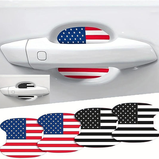 4/8pcs Car Door Handle American Flag Sticker American Celebration Festival Car Door Handle Flag Protection Sticker Prevent Body Scratch 2024 - GBP £0.