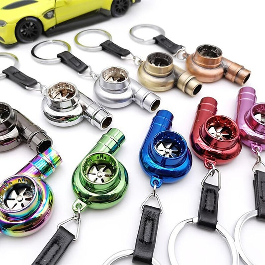 StarFire Real Whistle Sound Turbo Car Keychain Sleeve Bearing Spinning Turbo Key Chian Auto Part Turbine Turbocharger Key Ring Key Holder Accessoies 2