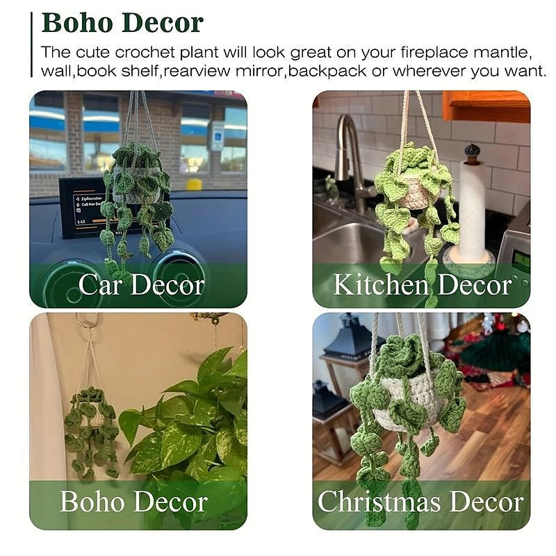 Woven Plant Car Pendant Car Rearview Mirror Pendant Creative Car Pendant 2024 - $8.99