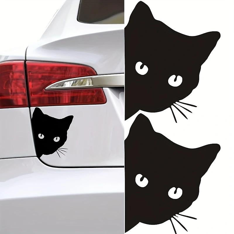 2pcs Car Black Cat Peeking Sticker Funny Vinyl Decal Car Styling Decoration Accessories Auto Exterior Decor For Car 2024 - $7.99