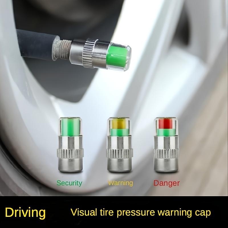 4PCS Car Tire Pressure  Cap Sensor  Tire Pressure Pen Car Tire Pressure Monitor Valve Nozzle Warning Cap Tire Pressure Meter Automotive Tools 2024 - $