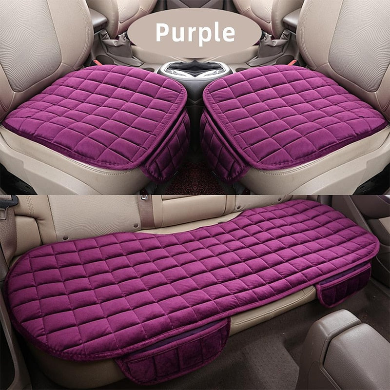 Plush Plaid Thicken Warm Car Seat Cushion Pad Car Seat Protector Car Front Rear Seat Covers For Car SUV Truck Car Accessories 2024 - $28.99
