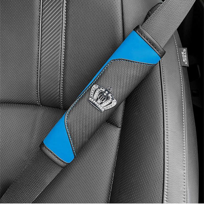 Carbon fiber leather car seat belt shoulder guard protective cover crown 2024 - $7.99