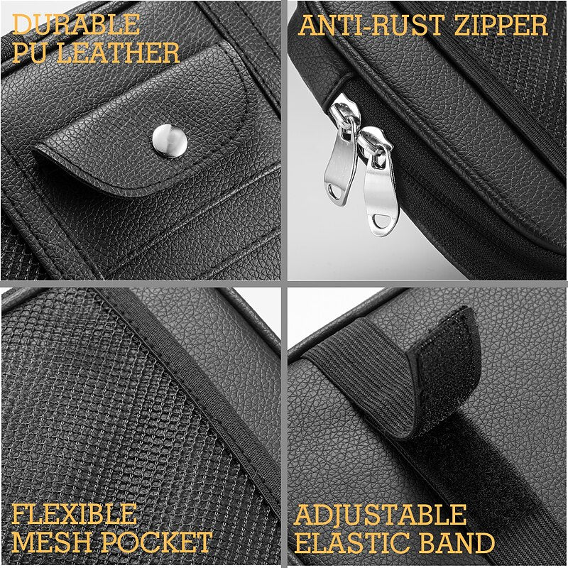 Car Sun Visor Organizer. Auto Interior Accessories Pocket Organizer Car Truck SUV Storage Pouch Glasses Bill Pen Card Holder with Multi-Pocket Net Zip