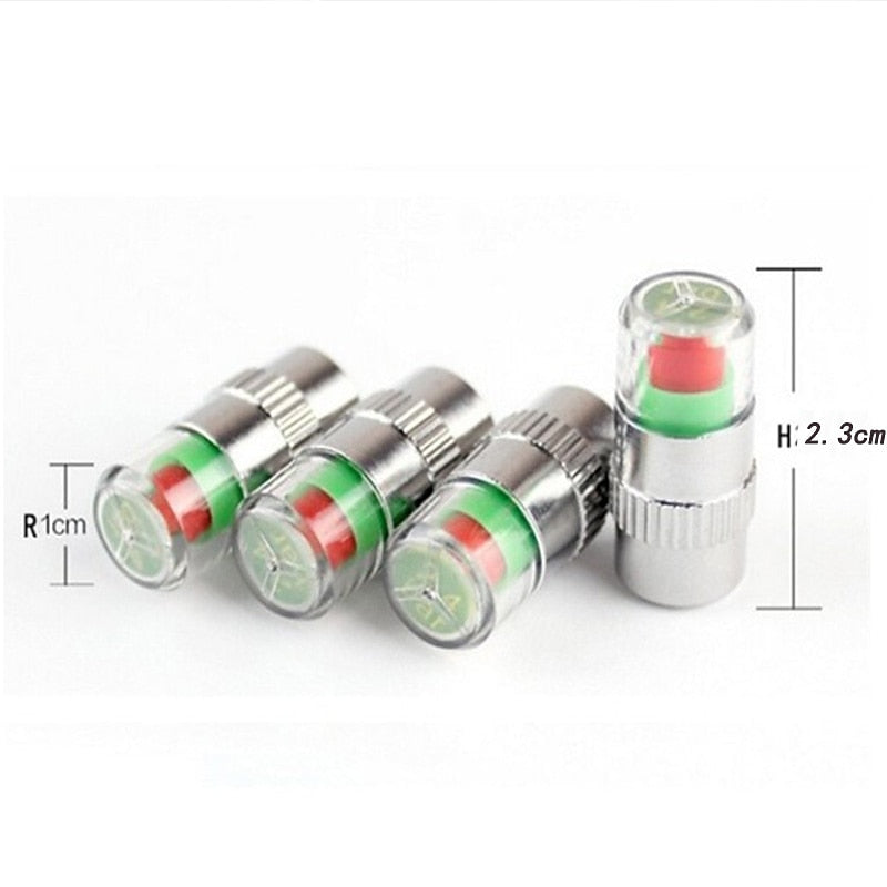4PCS Car Tire Pressure  Cap Sensor  Tire Pressure Pen Car Tire Pressure Monitor Valve Nozzle Warning Cap Tire Pressure Meter Automotive Tools 2024 - $
