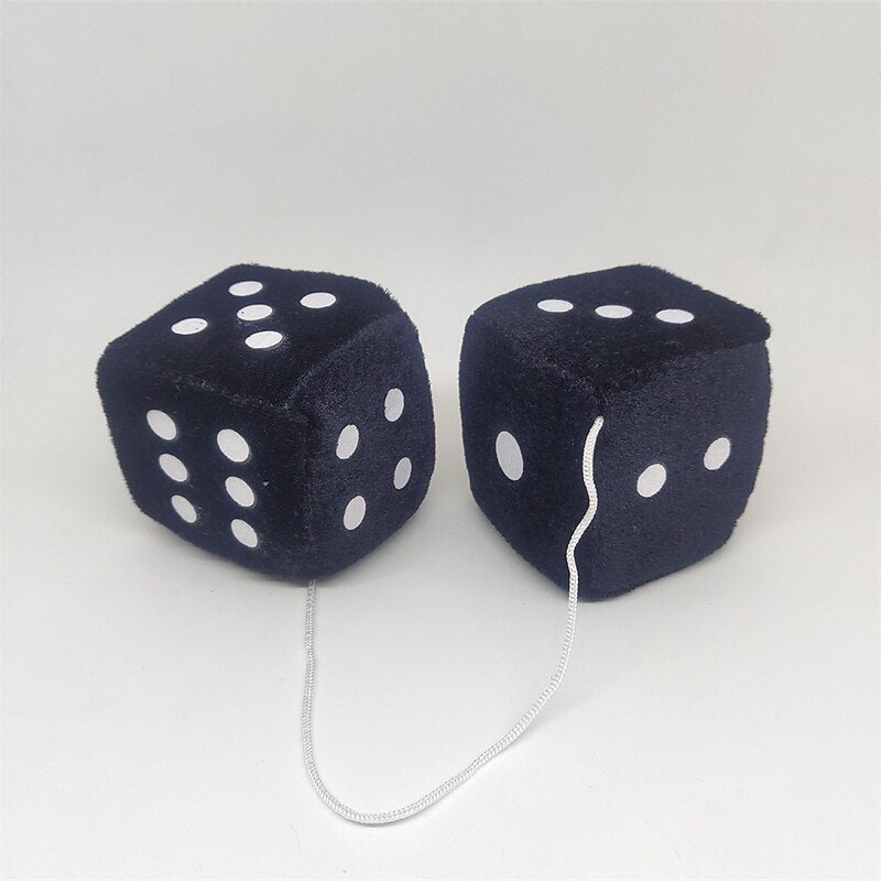 1Pair Car Pendant Interior Hanging Rearview Mirrors Short Plush Fuzzy Dice 2.75inc Plush Car Decorative Hanging Mirror Fuzzy Dice Lucky Hanging Access